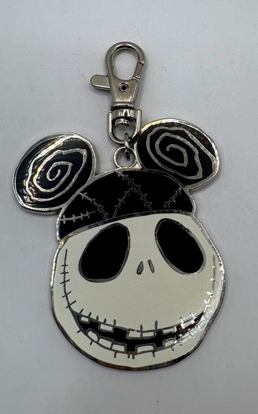 Disney Jack Skellington Mickey Ears Swirl Lobster Clasp Charm Keychain